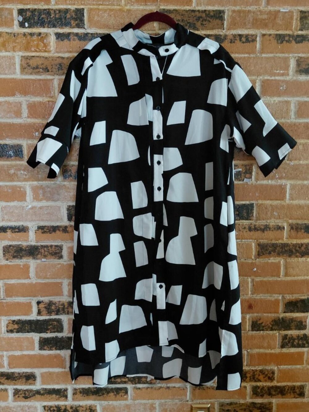 NWT Gracia Black/White Lagenlook Midi Dress